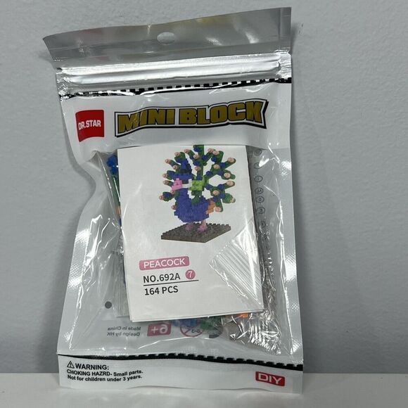 Dr Star Mini Block Peacock No. 692A -7 164 Piece Building Set - Picture 1 of 3